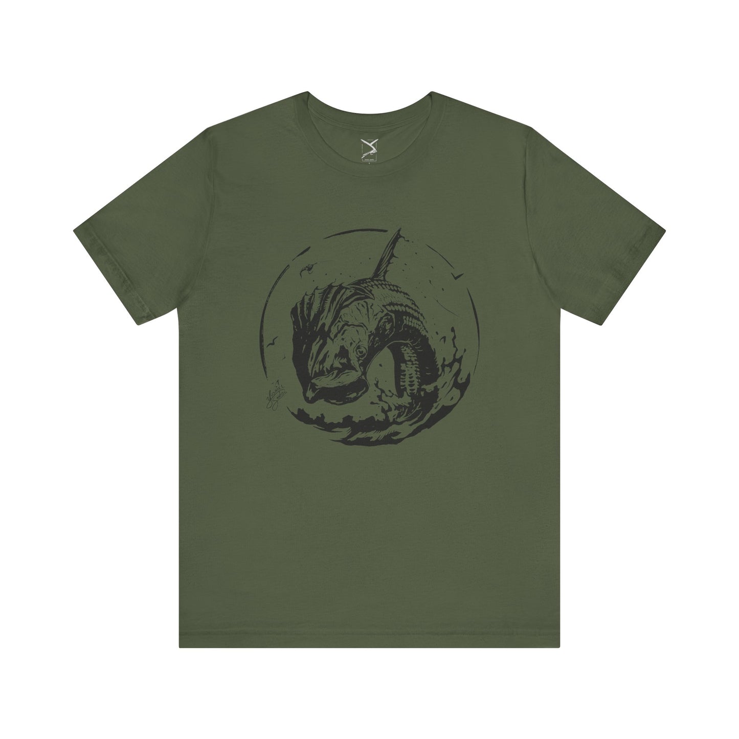 tarpon jumping-green t-shirt