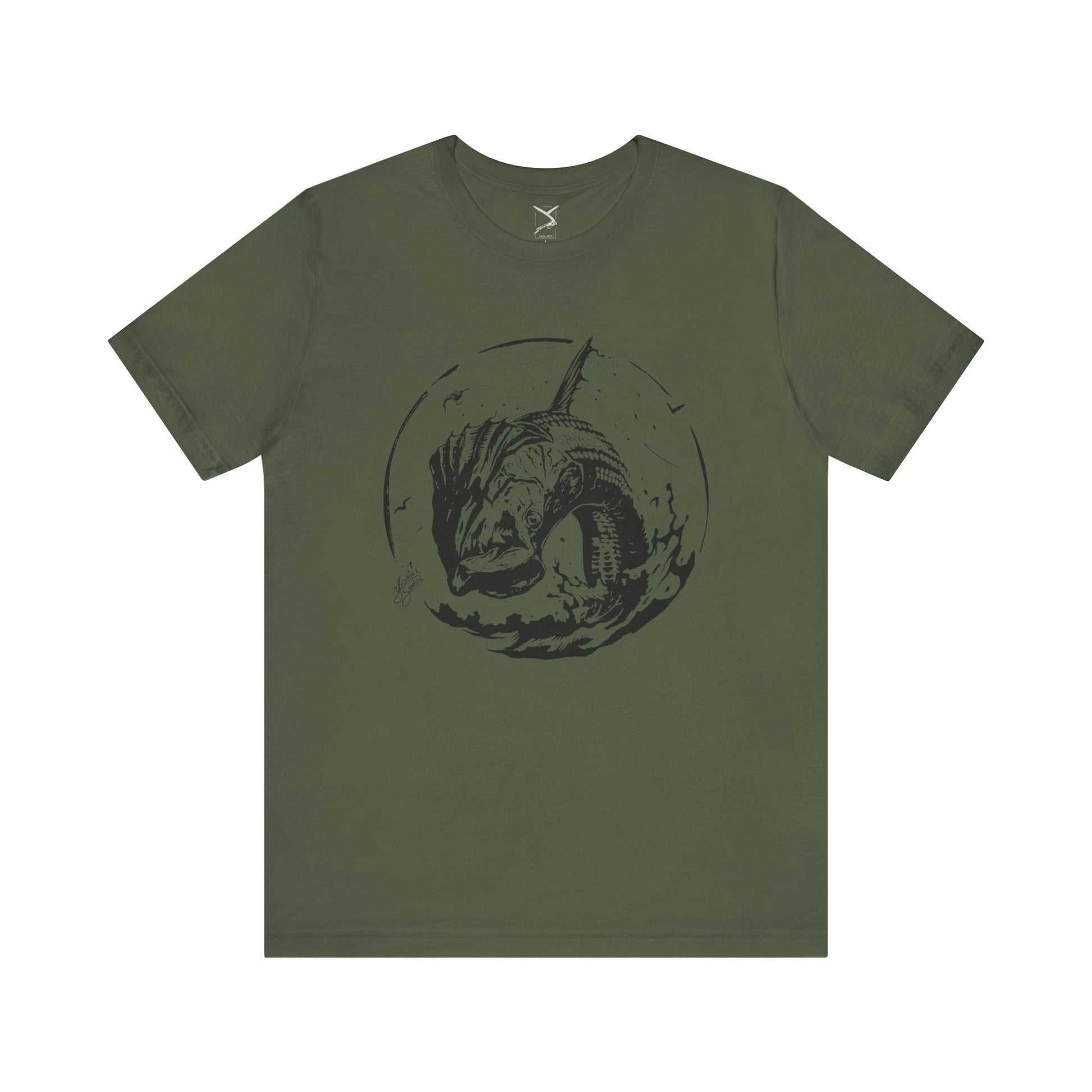 tarpon jumping-green t-shirt
