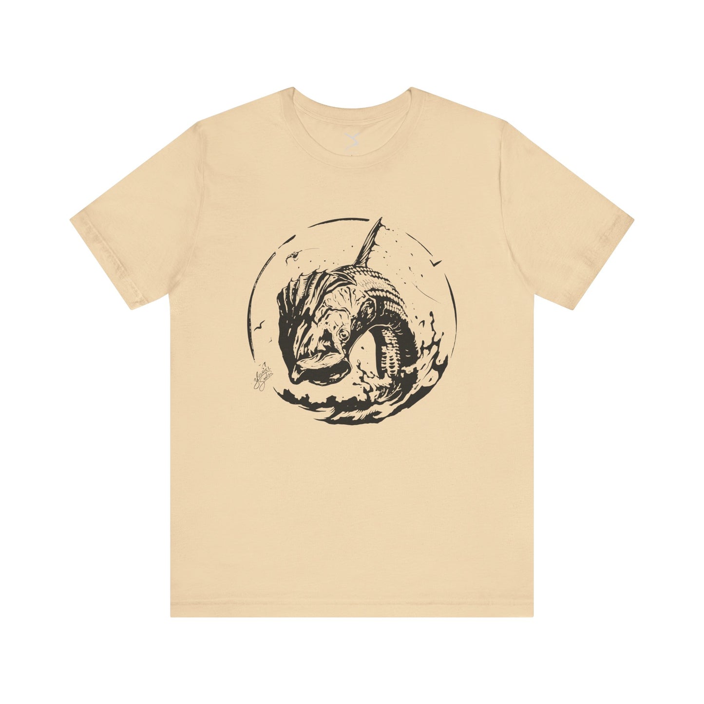 cream t-shirt-tarpon jumping graphic