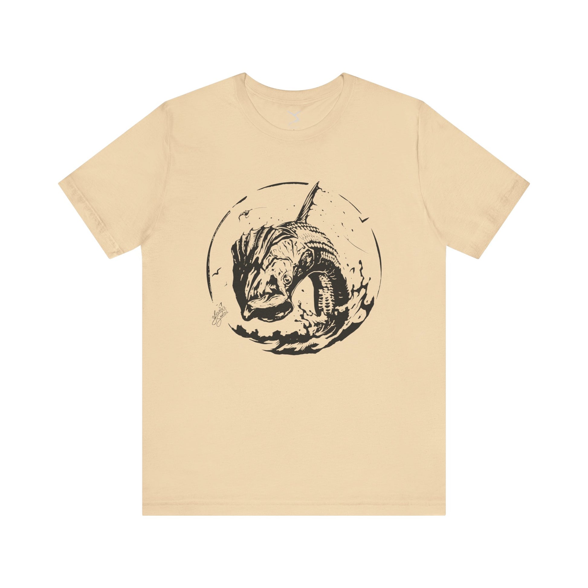 cream t-shirt-tarpon jumping graphic