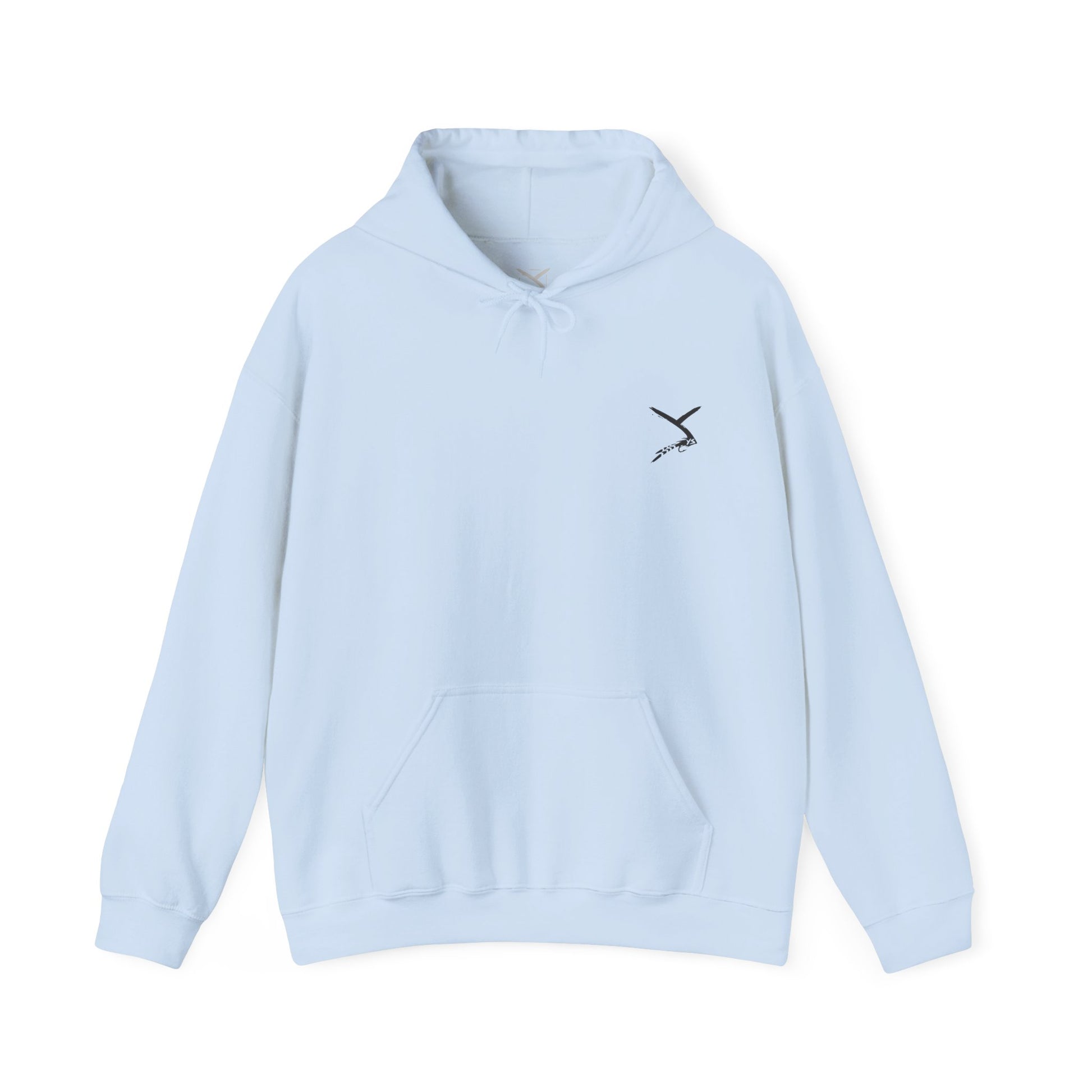 light blue hoodie