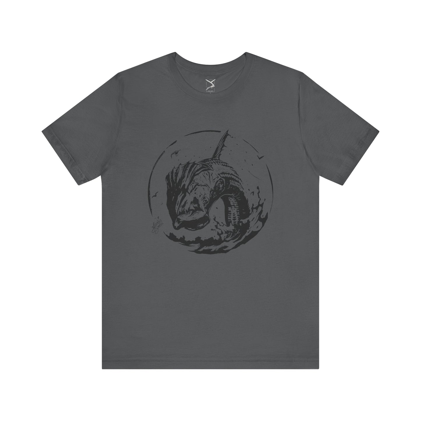 tarpon fish-graphic gray T-shirt