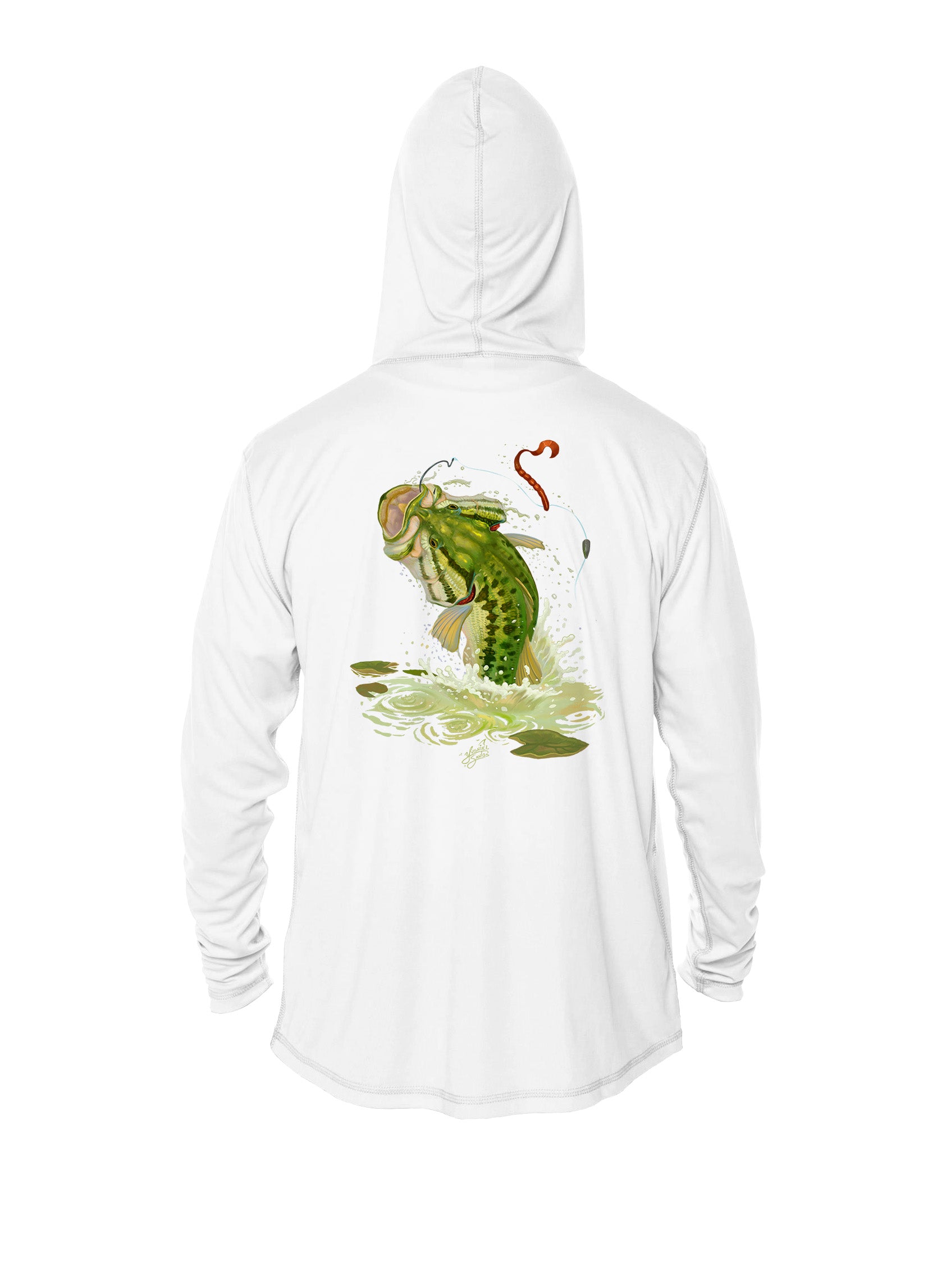 Largemouth Bass White Hoodie