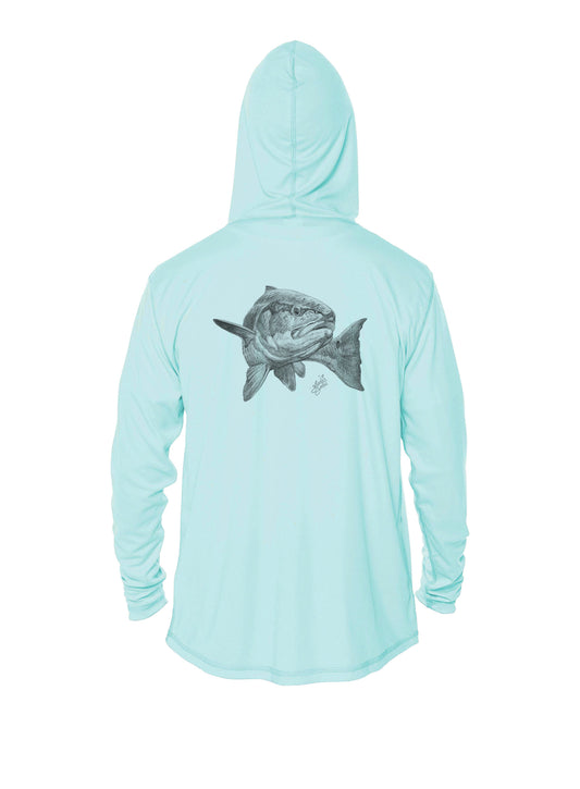 blue hoodie-redfish design