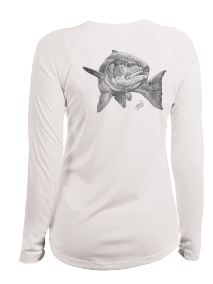 white redfish design performance shirt