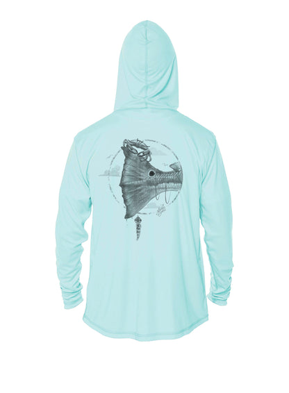 light blue redfish fishing hoodie