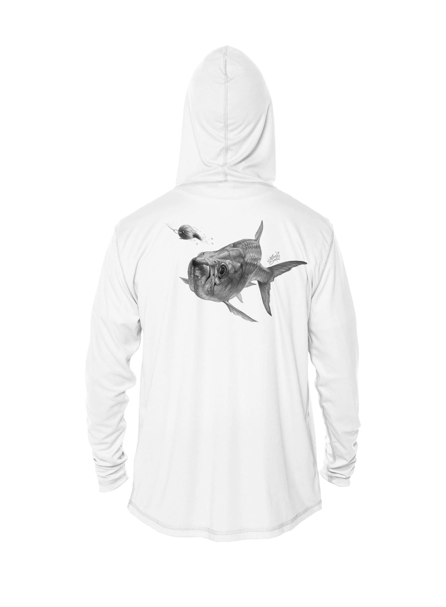 tarpon design-white hoodie