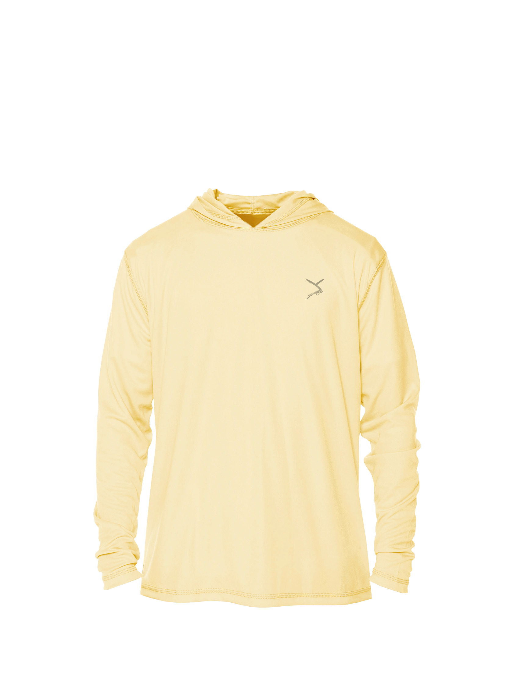 yellow performance hoodie with logo on front